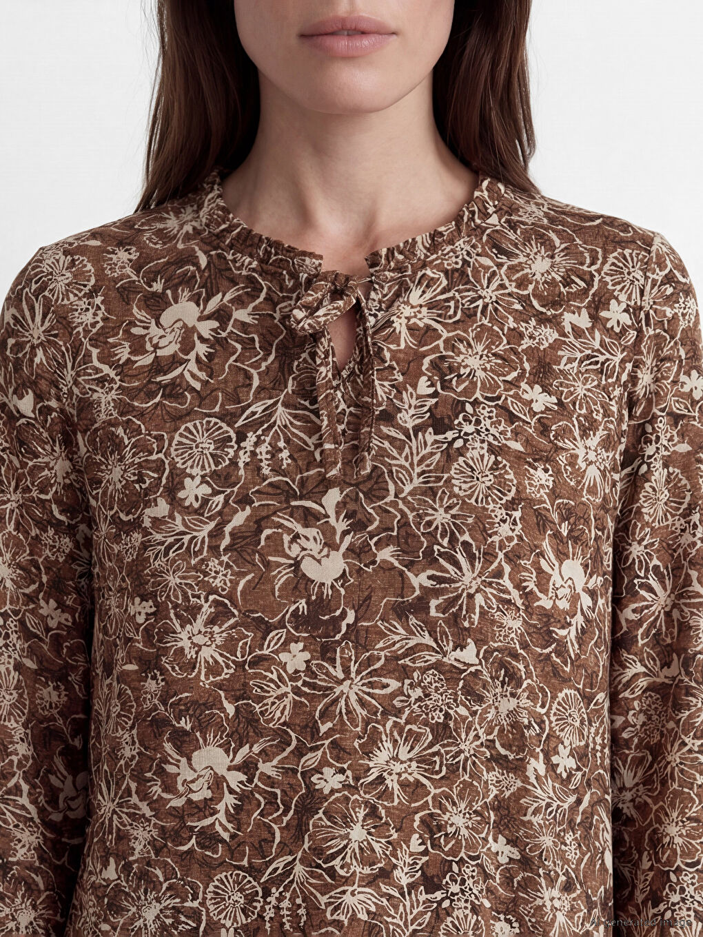 Tie Neck Floral Blouse-2