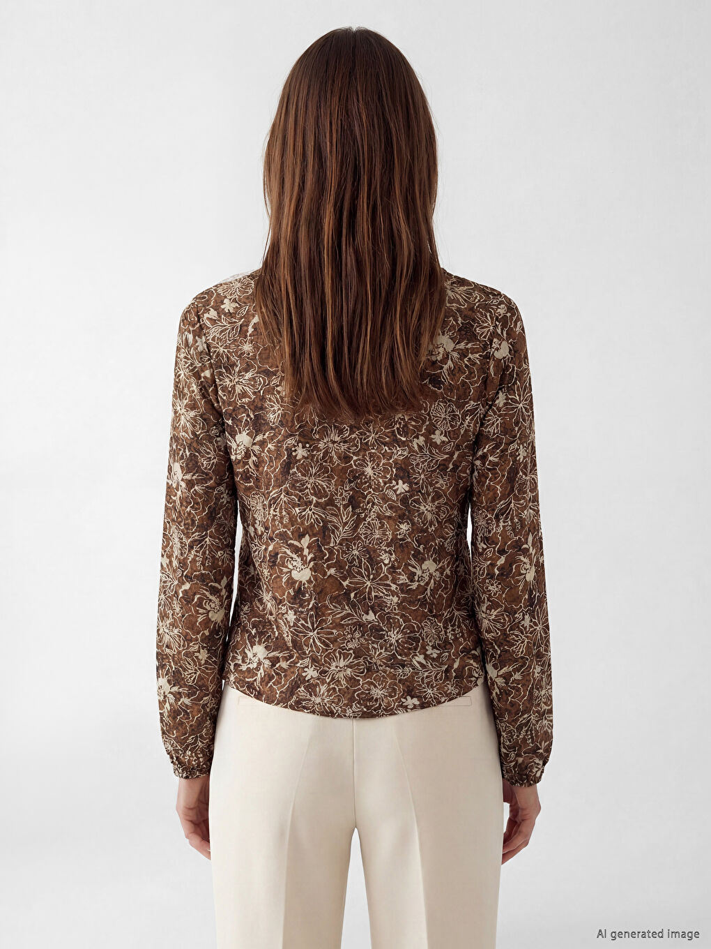 Tie Neck Floral Blouse-3