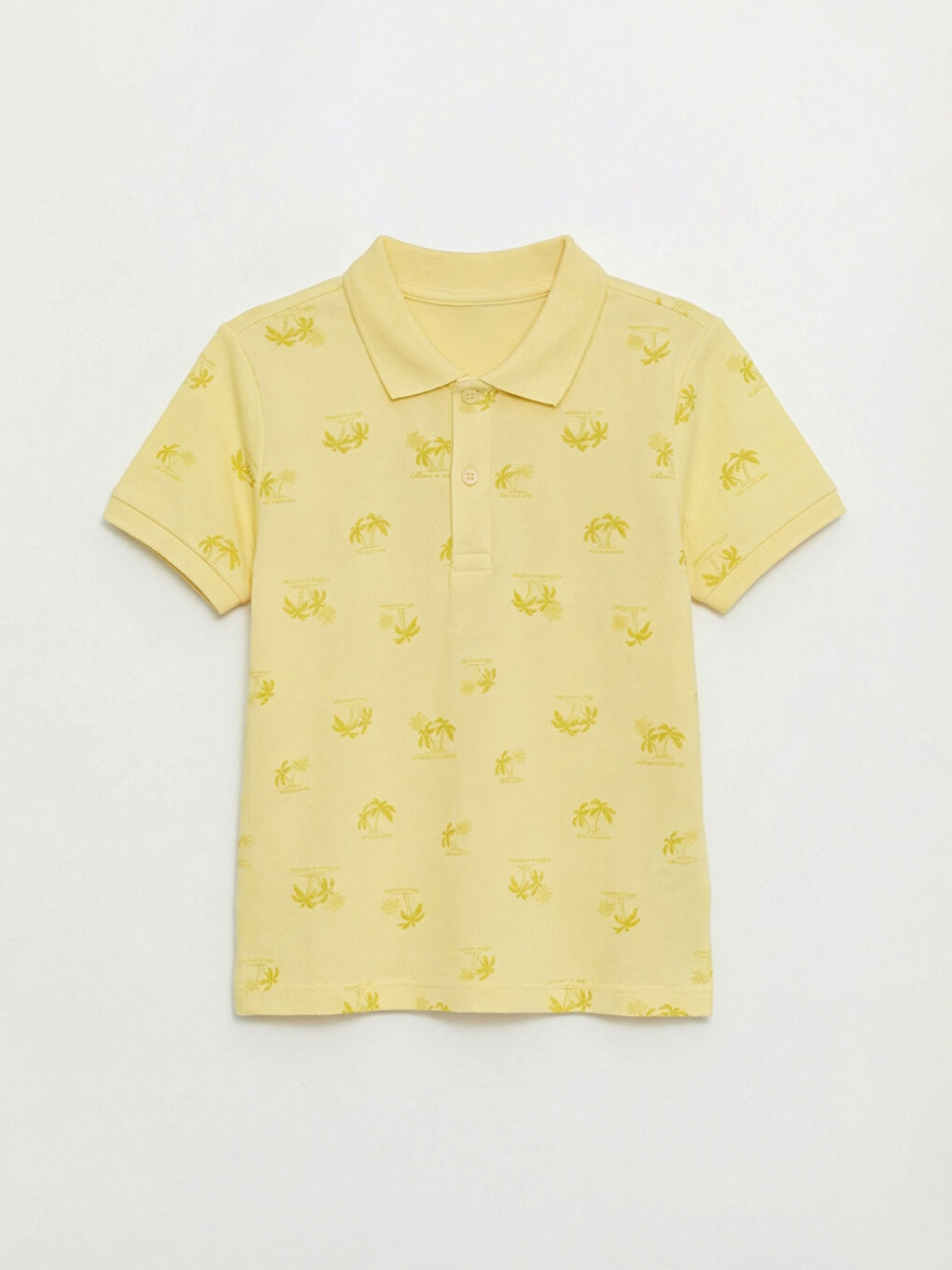 Sarı Polo Yaka Erkek Çocuk Pike Tişört