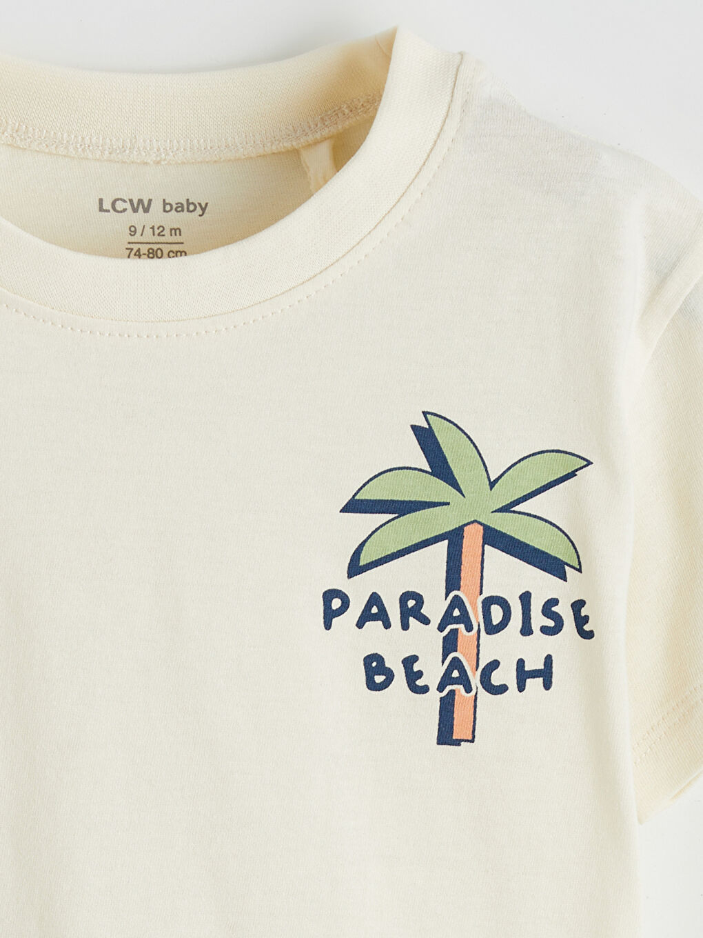Ekru Baskılı Erkek Bebek Tişört-2