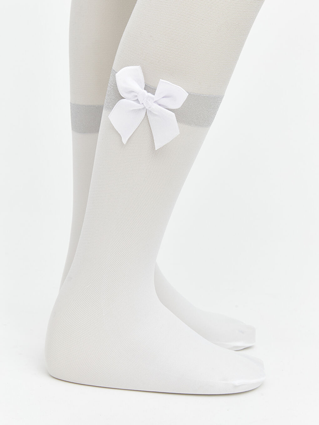 Siyah Fiyonk Detaylı Kız Çocuk İnce Külotlu Çorap 2'li-3