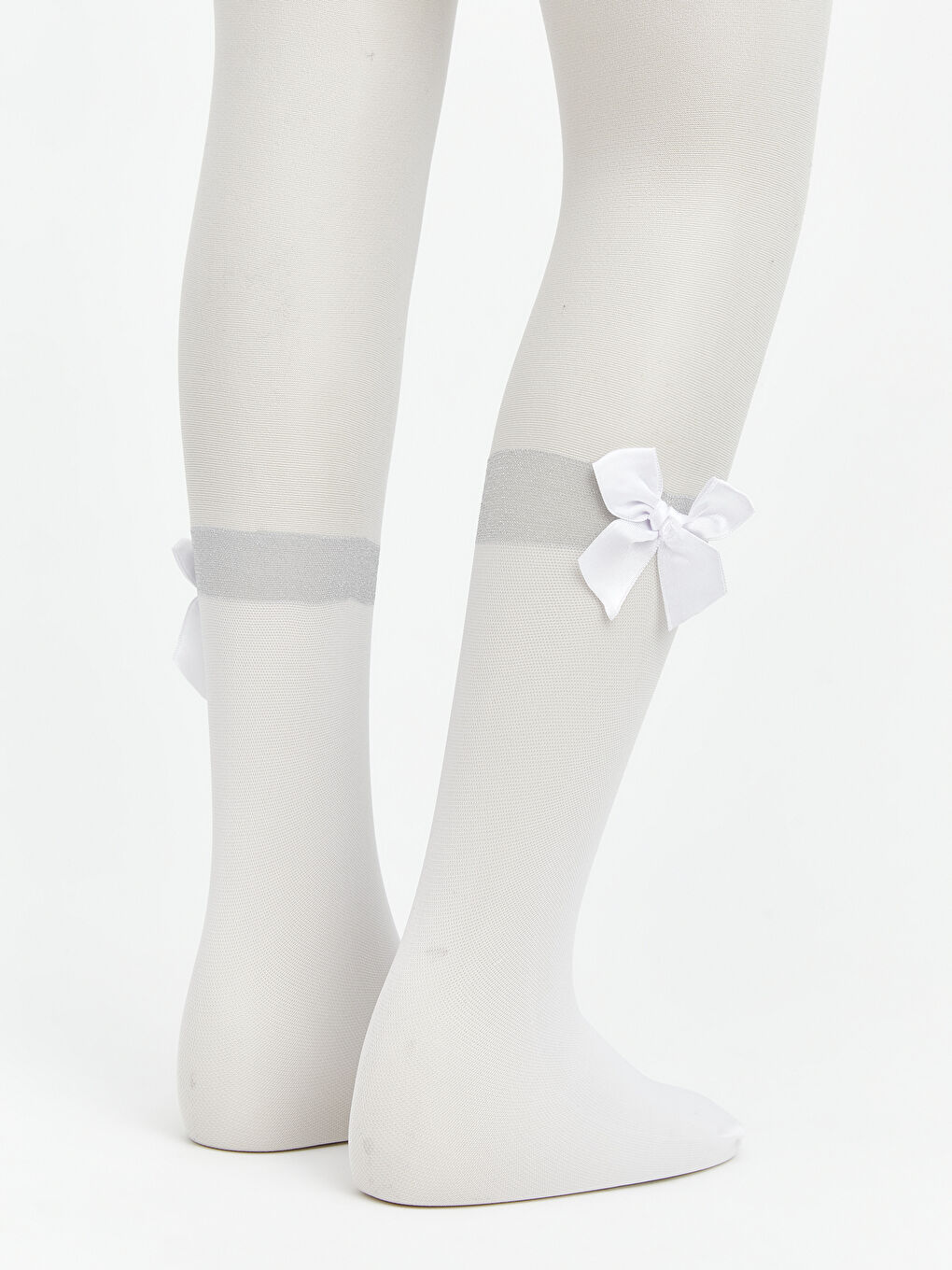 Siyah Fiyonk Detaylı Kız Çocuk İnce Külotlu Çorap 2'li-4