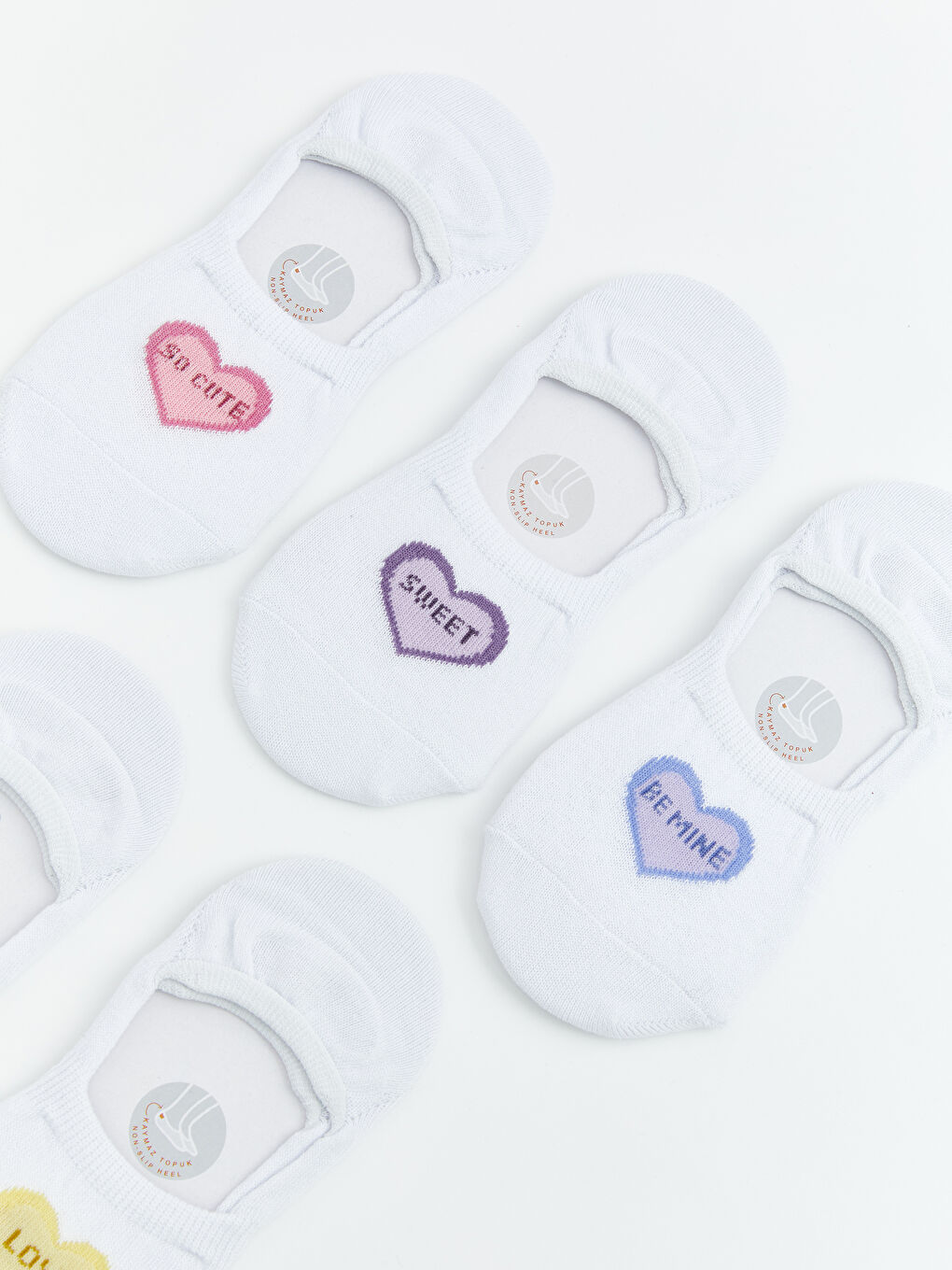 Beyaz Kız Çocuk Desenli Babet Çorap 5'li-2
