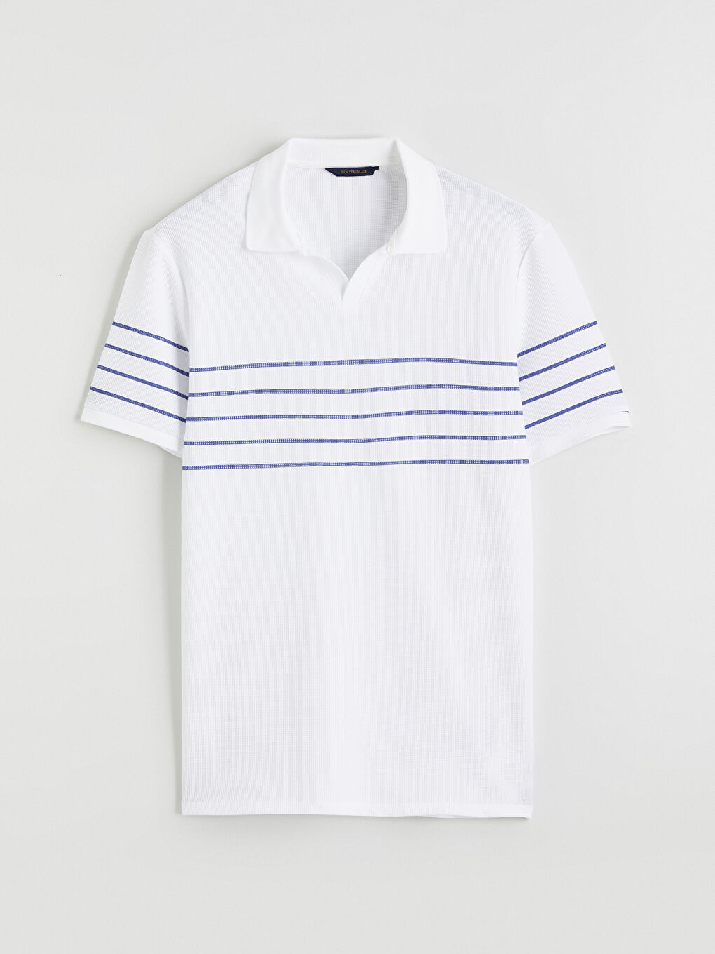 Ekru Polo Yaka Çizgili Erkek Tişört-4