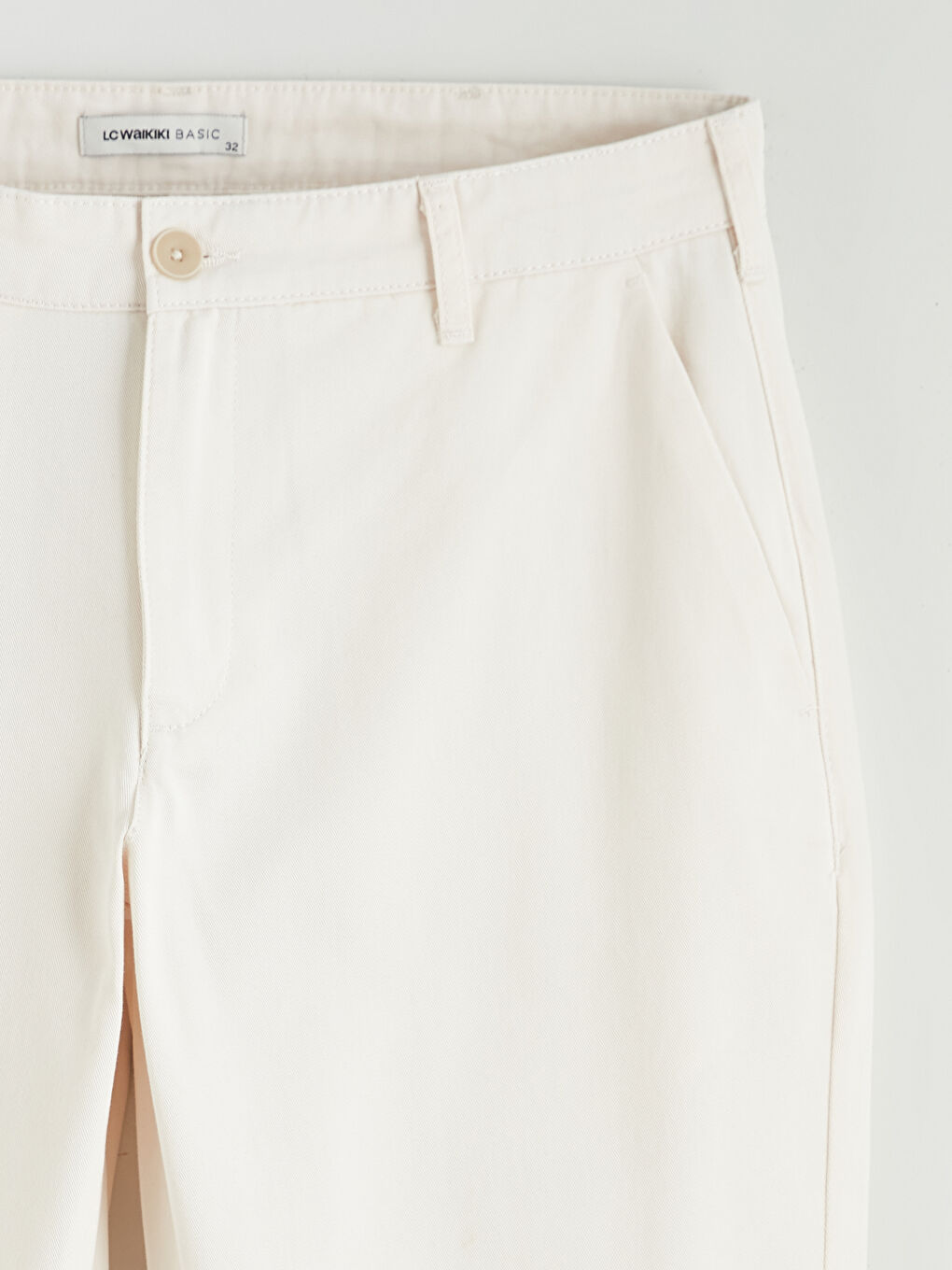 Ekru Standart Kalıp Erkek Chino Pantolon-5