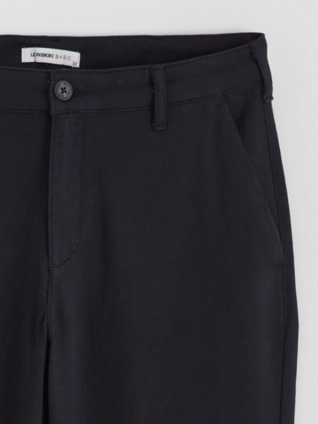 Siyah Standart Kalıp Erkek Chino Pantolon-5