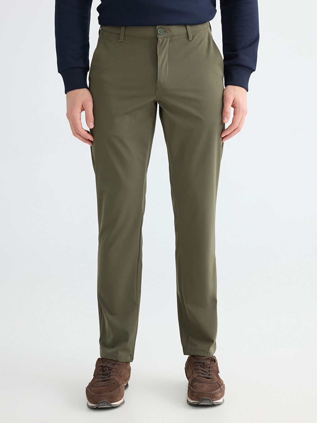 Haki Standart Kalıp Erkek Chino Pantolon-1