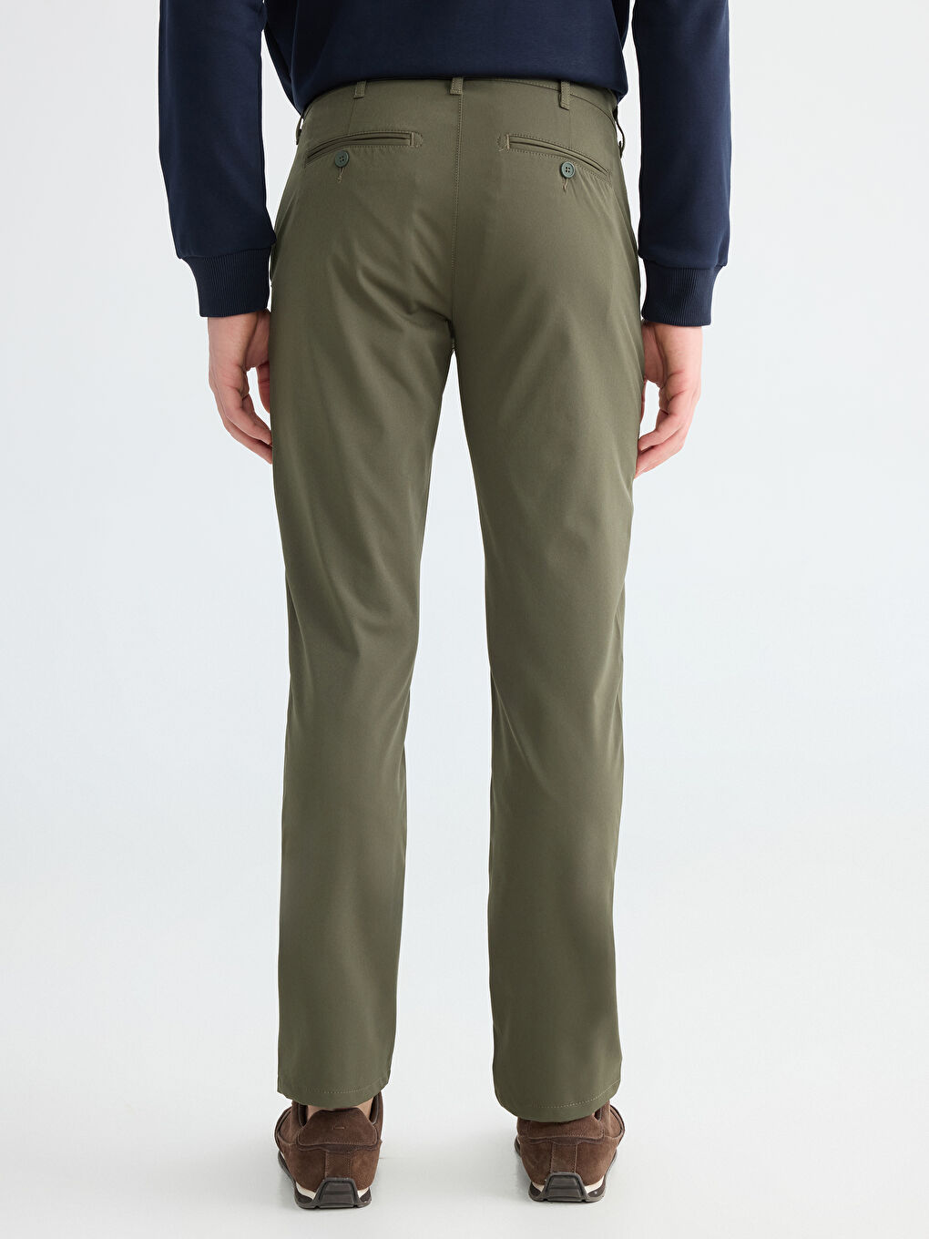 Haki Standart Kalıp Erkek Chino Pantolon-3