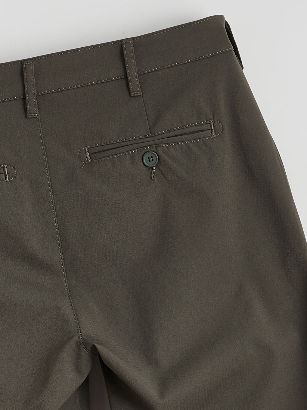 Haki Standart Kalıp Erkek Chino Pantolon-5