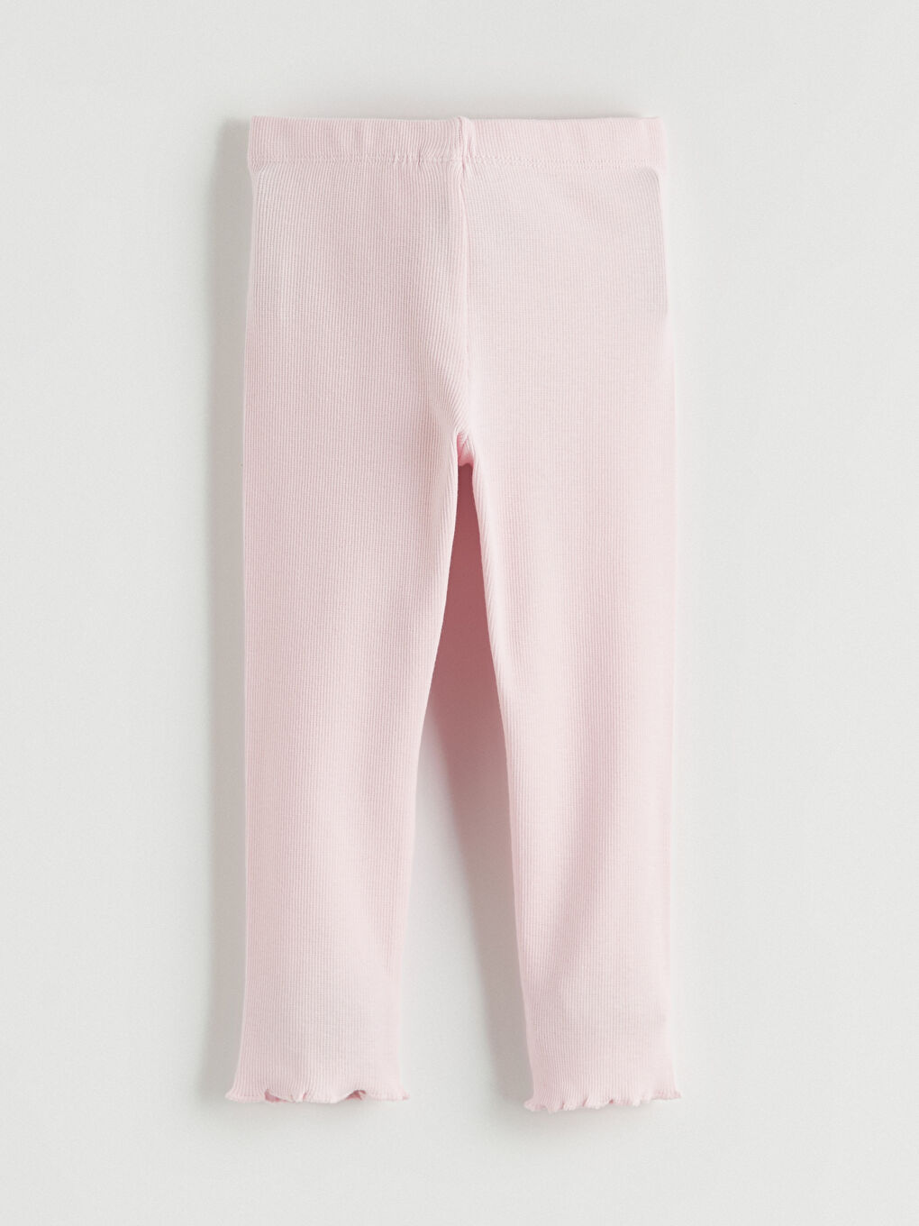 Pembe Beli Lastikli Kız Çocuk Tayt 2'li-6