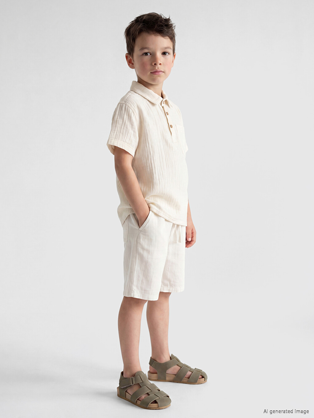 Elastic Waist Boys' Shorts-1