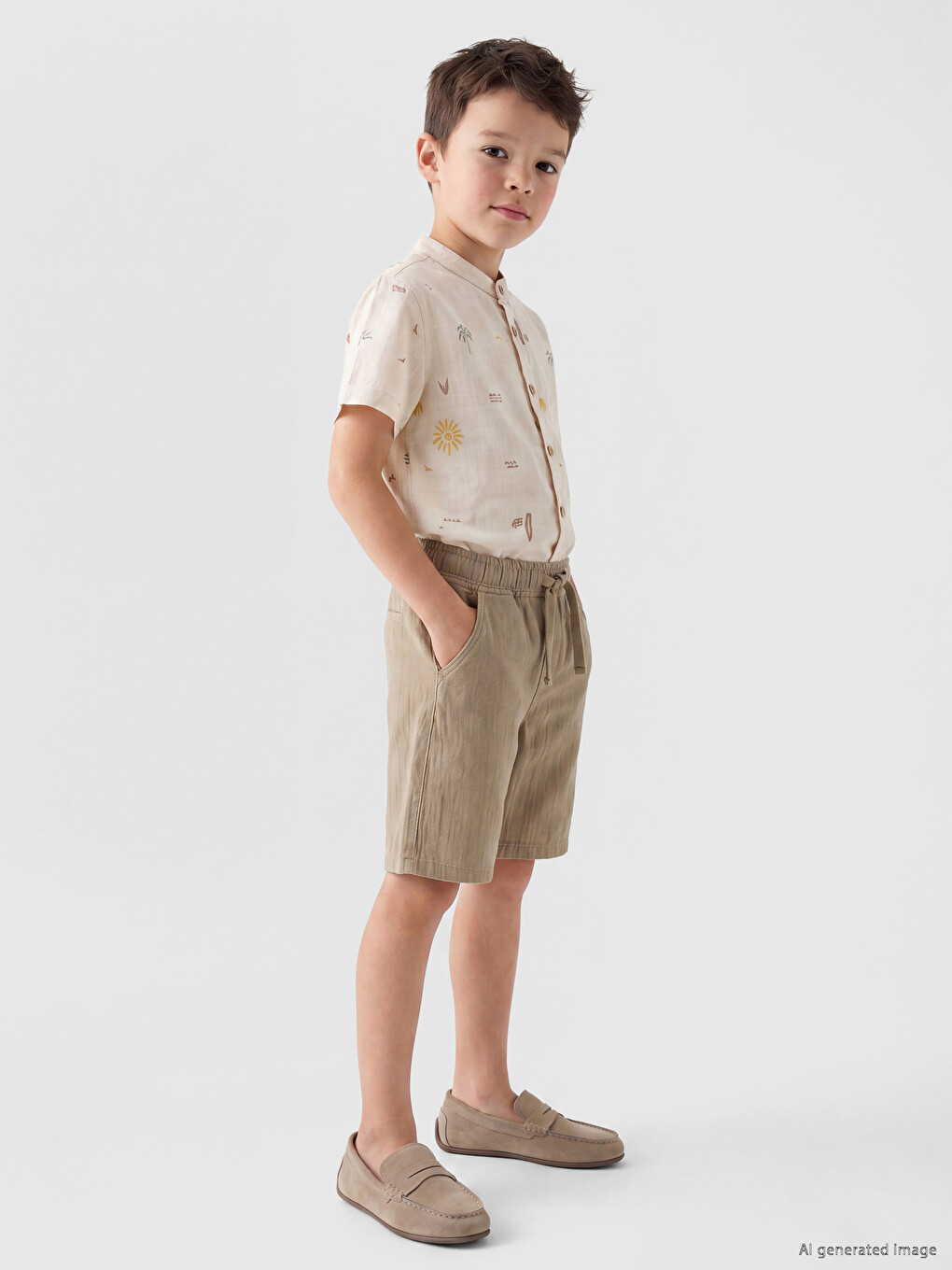 Elastic Waist Boys' Shorts-1