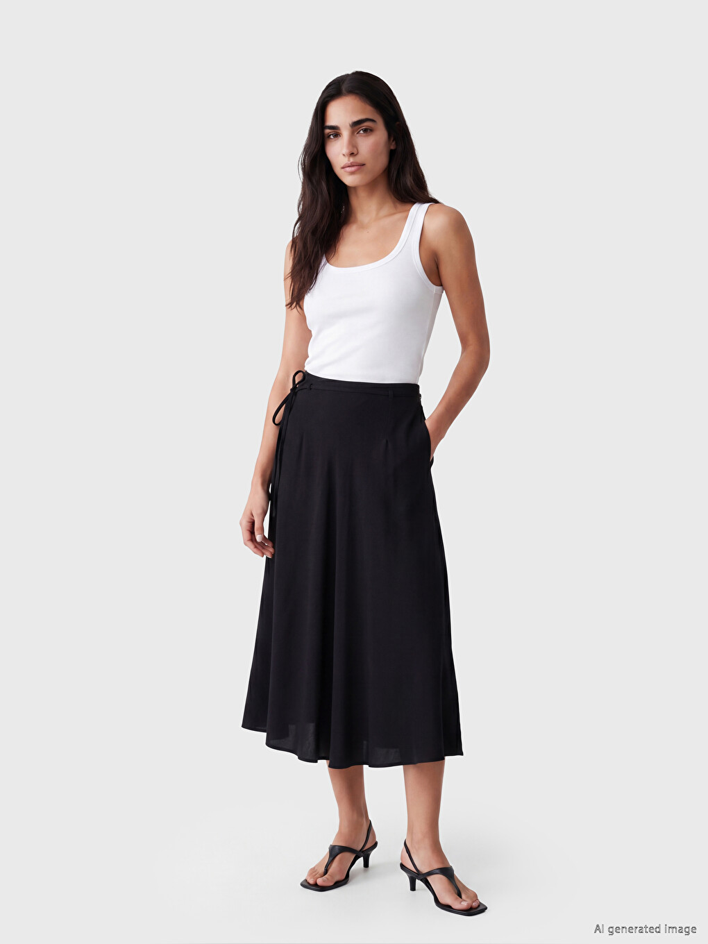 Woman Black Skirt
