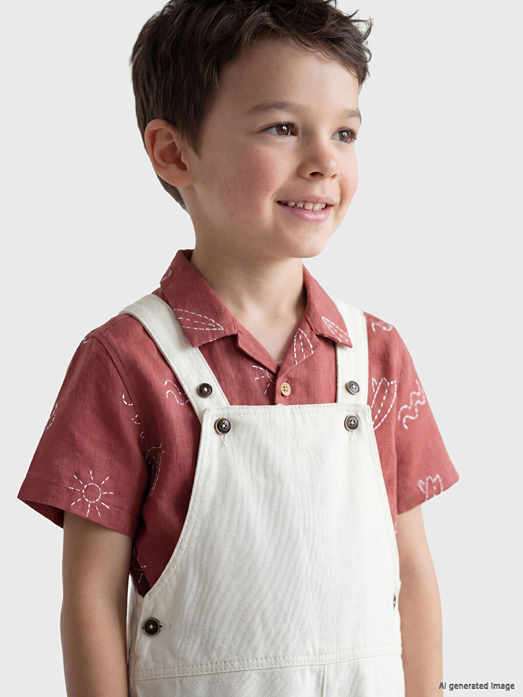 Kısa Kollu Baskılı Erkek Çocuk Gömlek-2