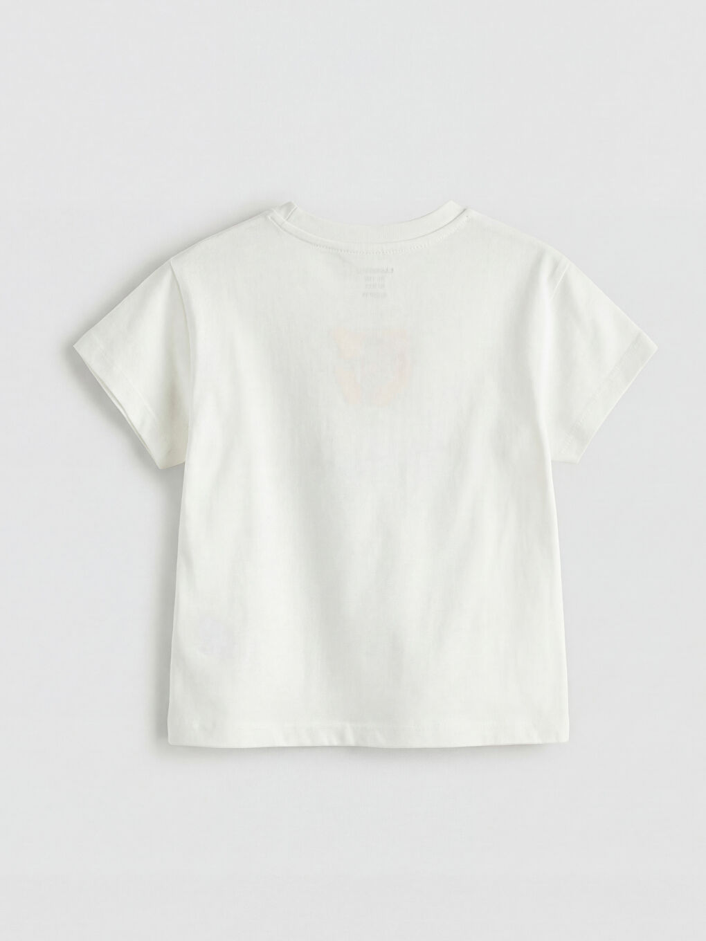 Ekru Bisiklet Yaka Baskılı Erkek Bebek Tişört-1