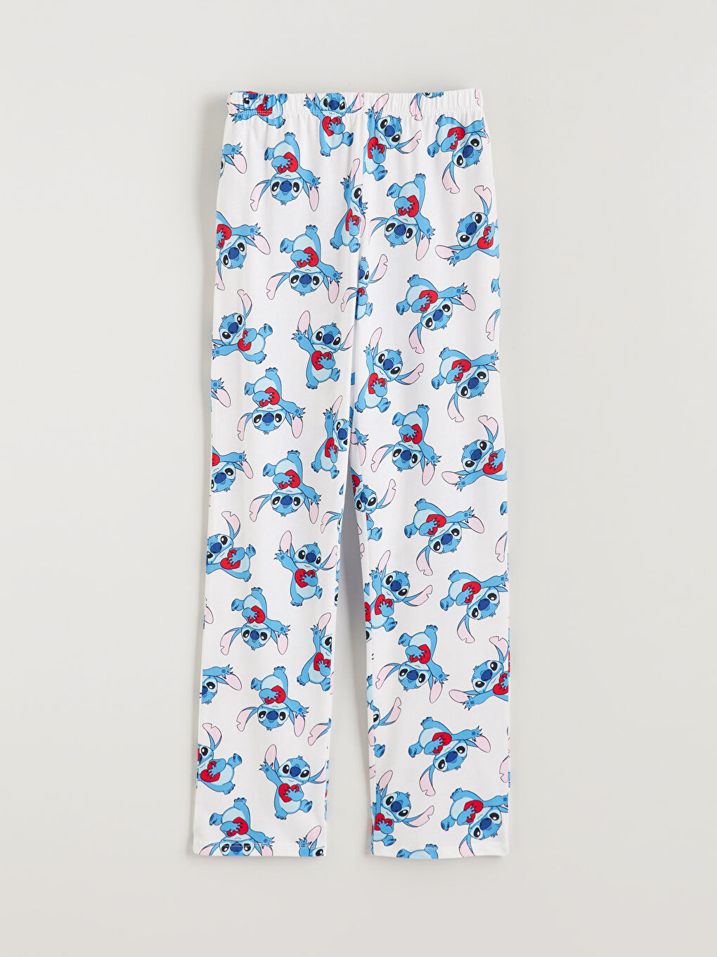 Ekru Bisiklet Yaka Stitch Baskılı Kadın Pijama Takım-6