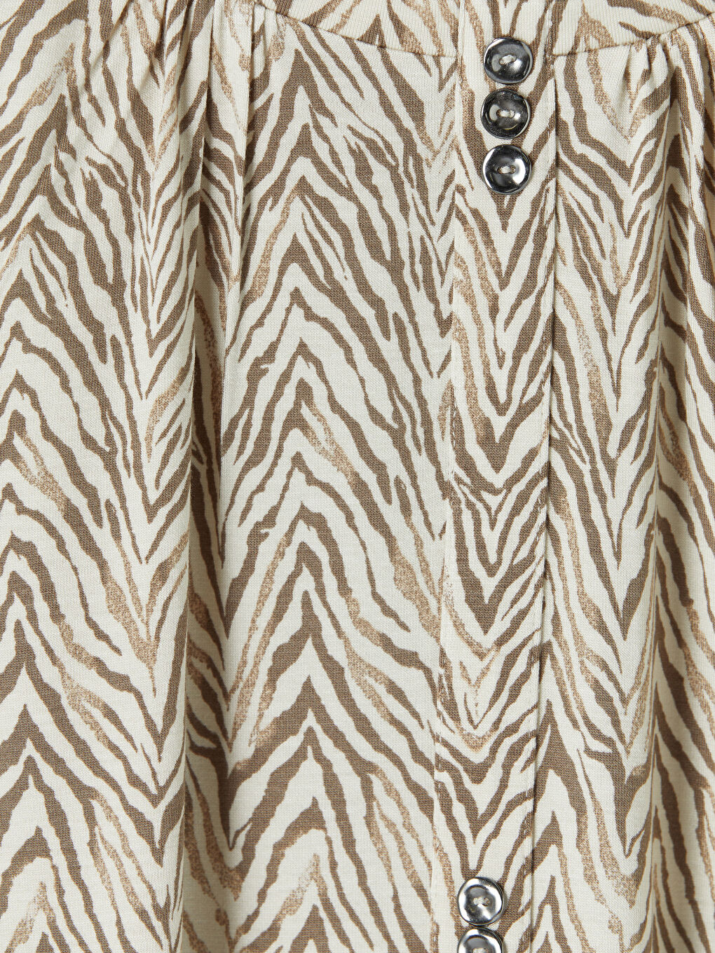 Kahverengi Bisiklet Yaka Desenli Bluz-2