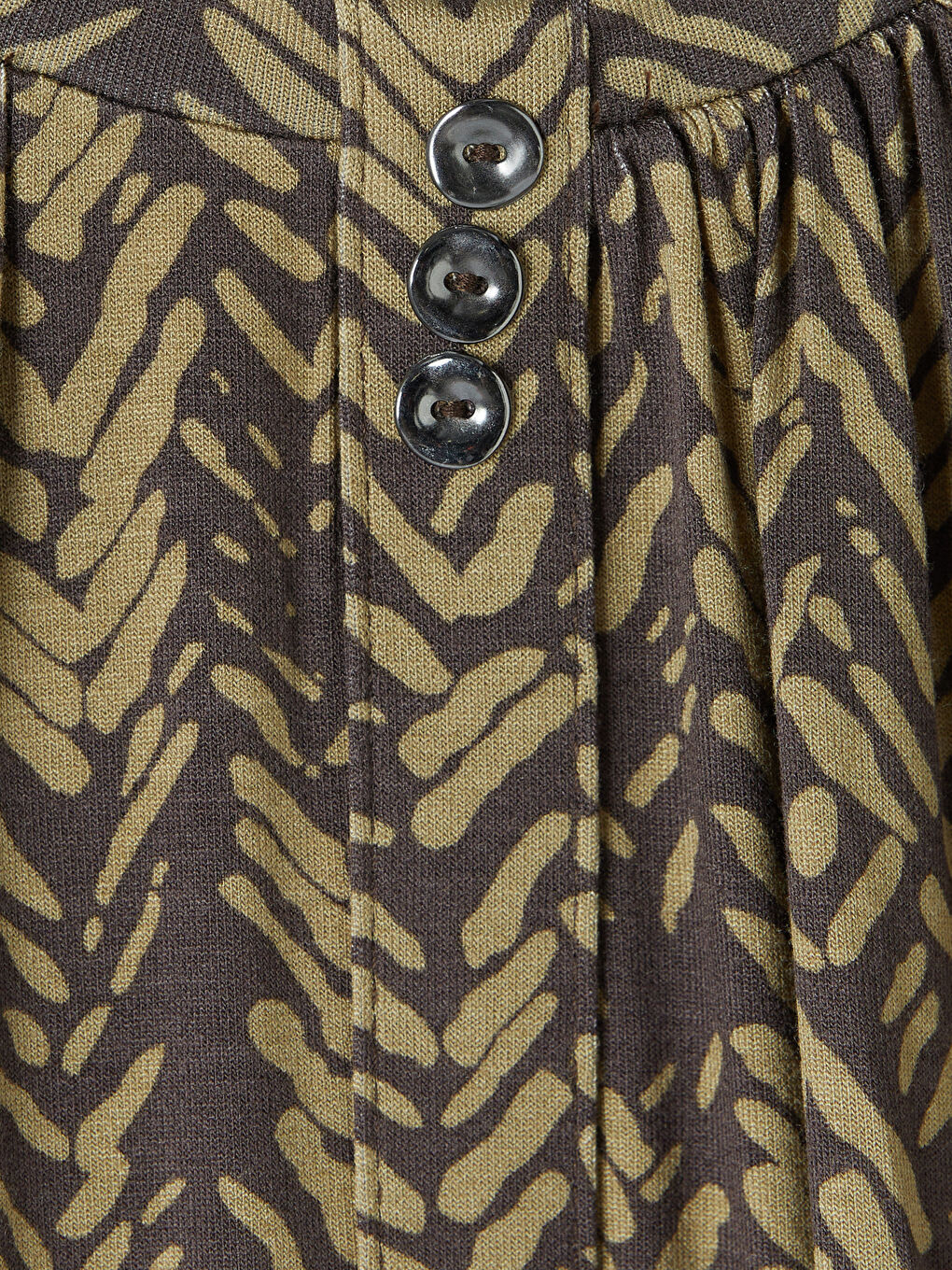 Kahverengi Bisiklet Yaka Desenli Bluz-2