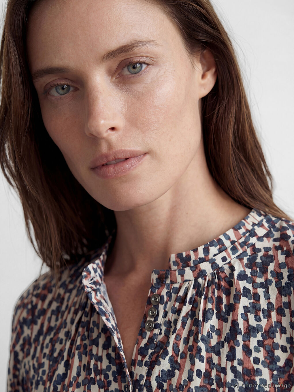 Bluza sa okruglim izrezom sa uzorkom-2