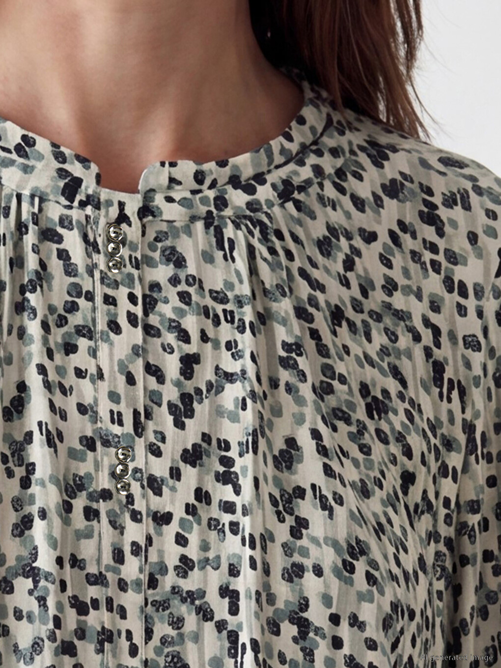 Bluza Sa Okruglim Izrezom Sa Uzorkom-2