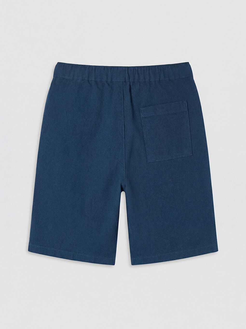 Petrol Beli Lastikli Keten Karışımlı Erkek Çocuk Şort-1