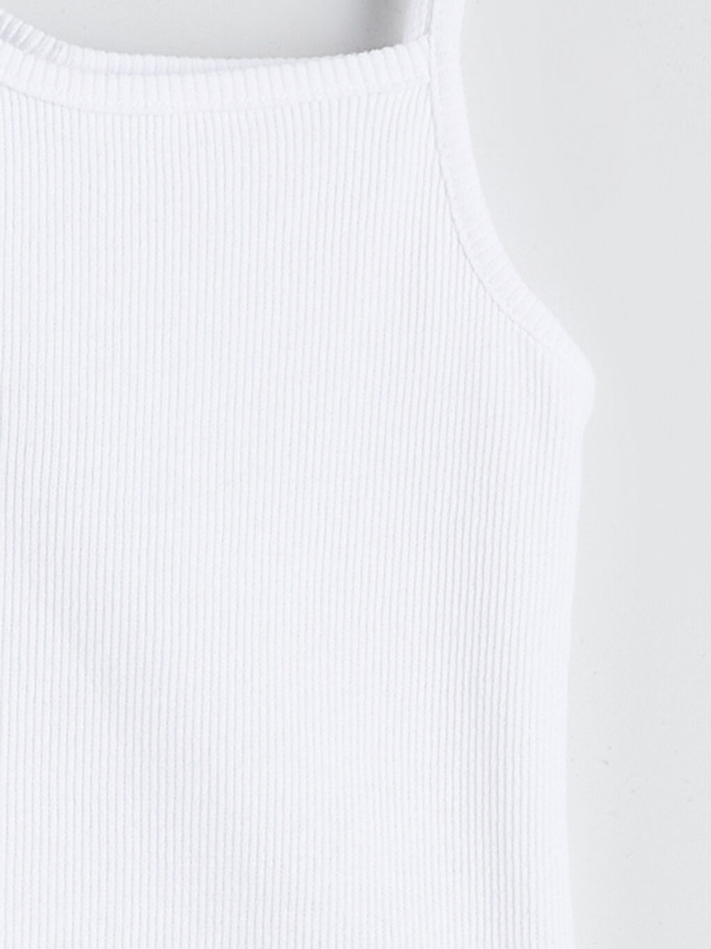 Beyaz Kare Yaka Fiyonk Detaylı Kız Çocuk Atlet	-1