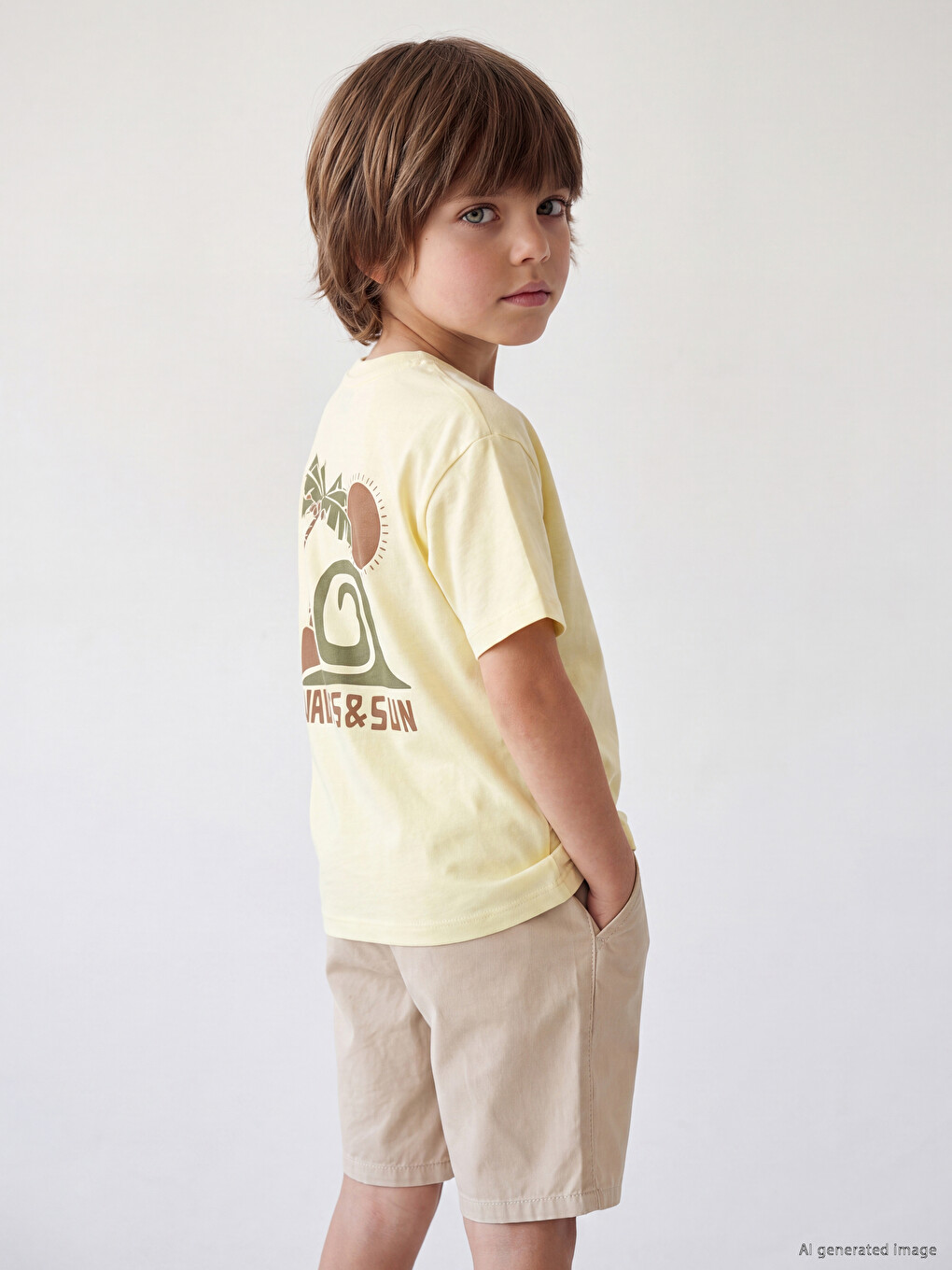 Crew Neck Printed Boys' T-shirt