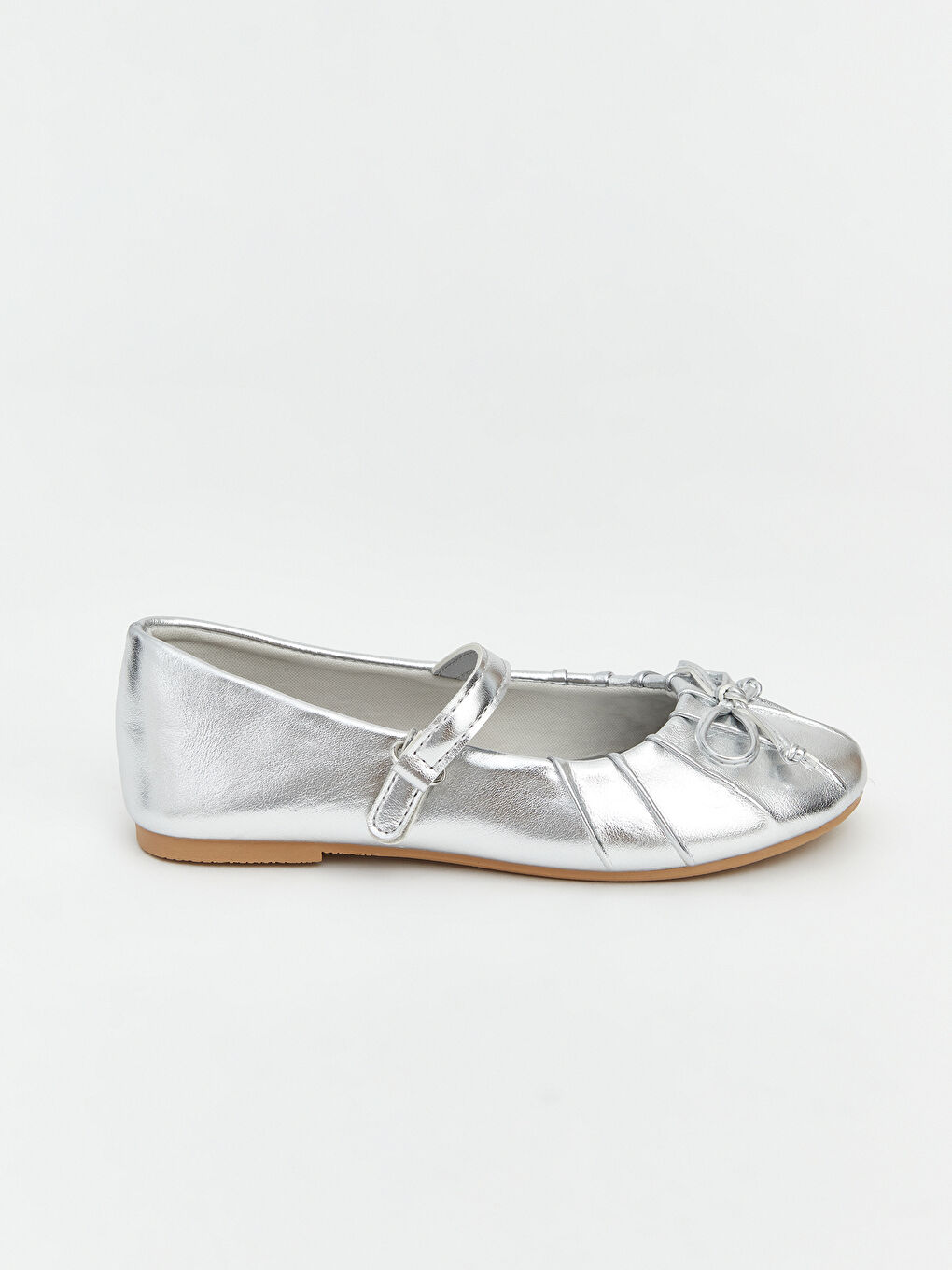 Gri Fiyonk Detaylı Kız Çocuk Babet-1