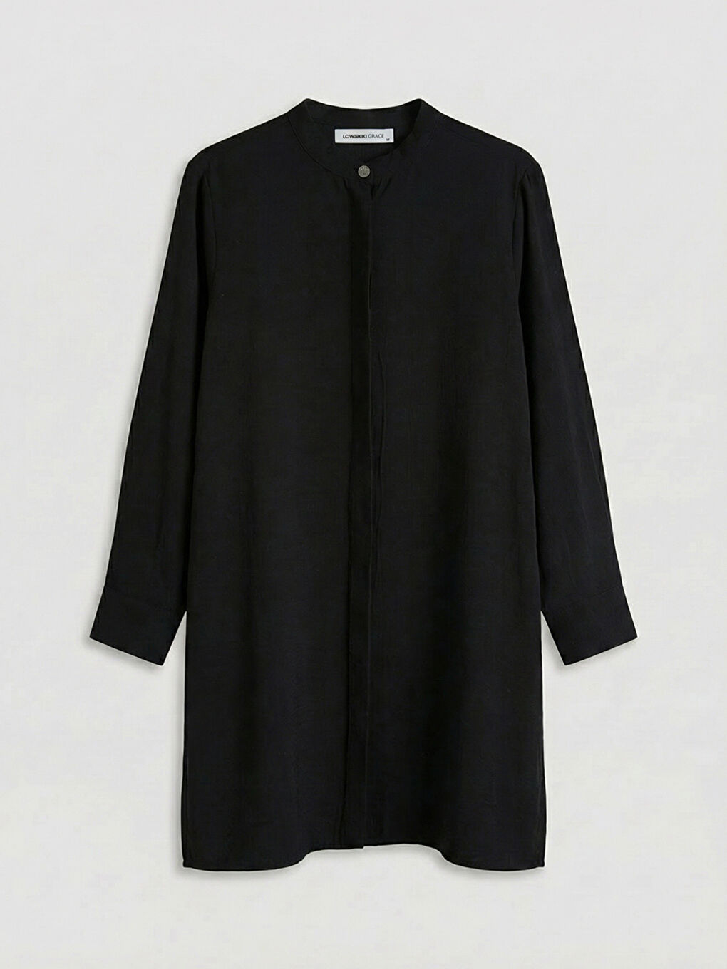 Siyah Hakim Yaka Dokulu Kadın Gömlek Tunik	