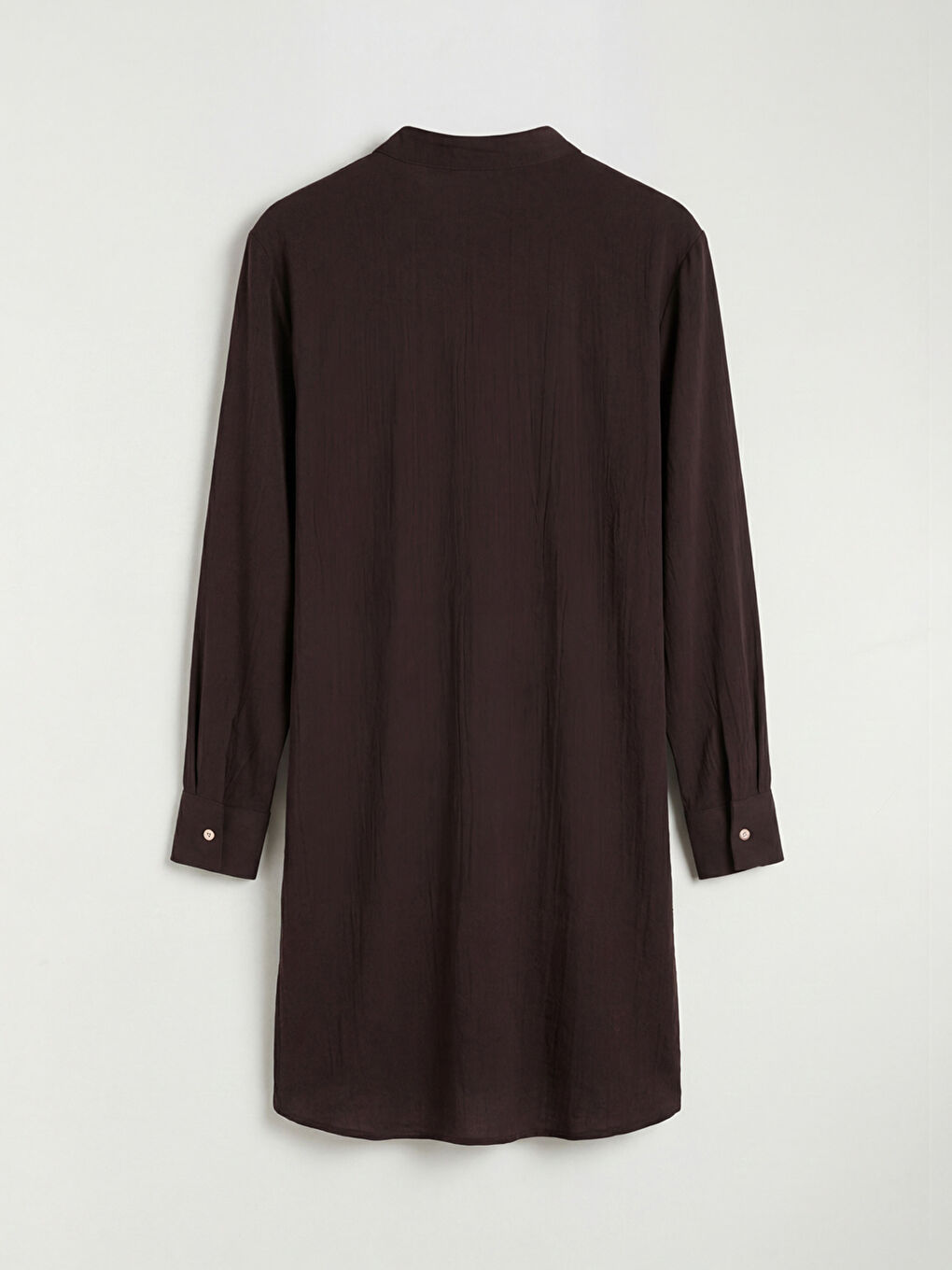 Kahverengi Hakim Yaka Dokulu Kadın Gömlek Tunik	-1