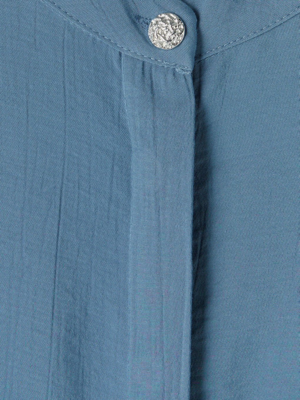 İndigo Hakim Yaka Dokulu Kadın Gömlek Tunik-2