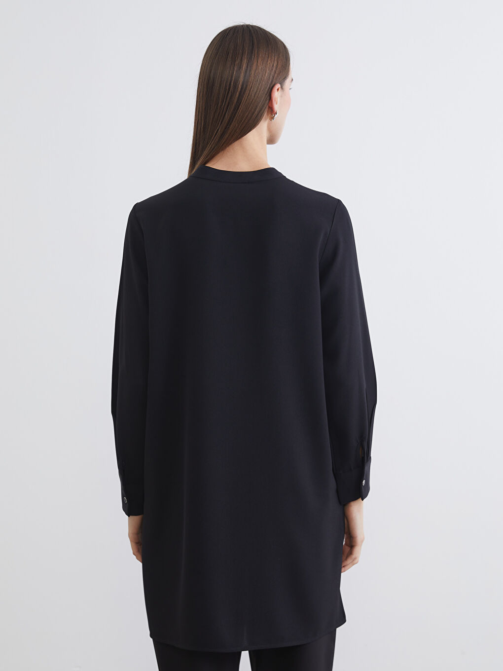 Siyah Hakim Yaka Kadın Gömlek Tunik-3
