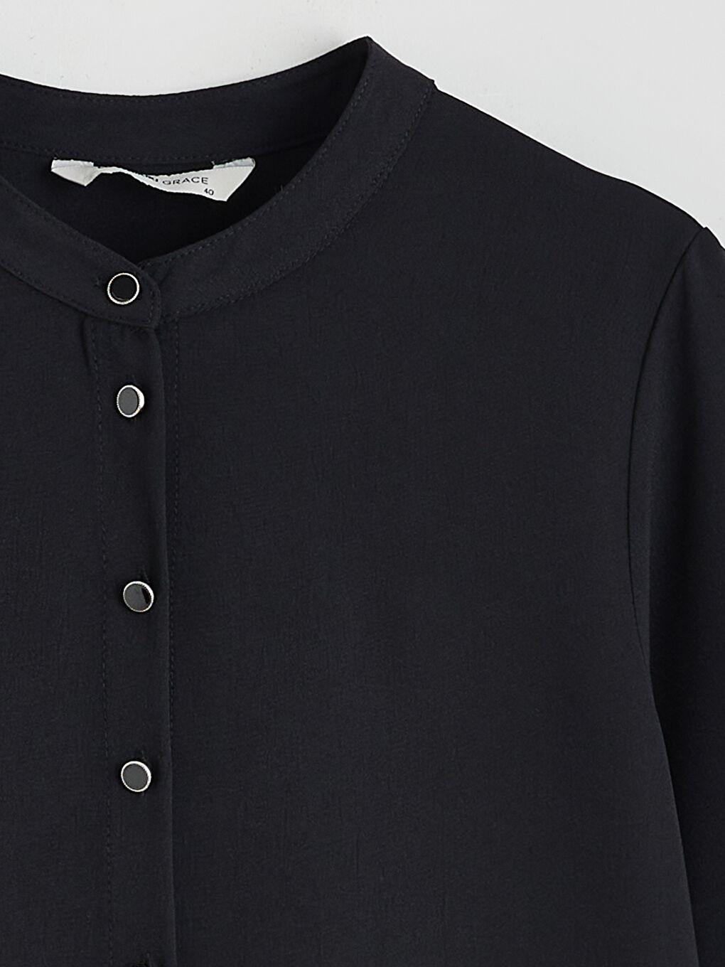 Siyah Hakim Yaka Kadın Gömlek Tunik-5