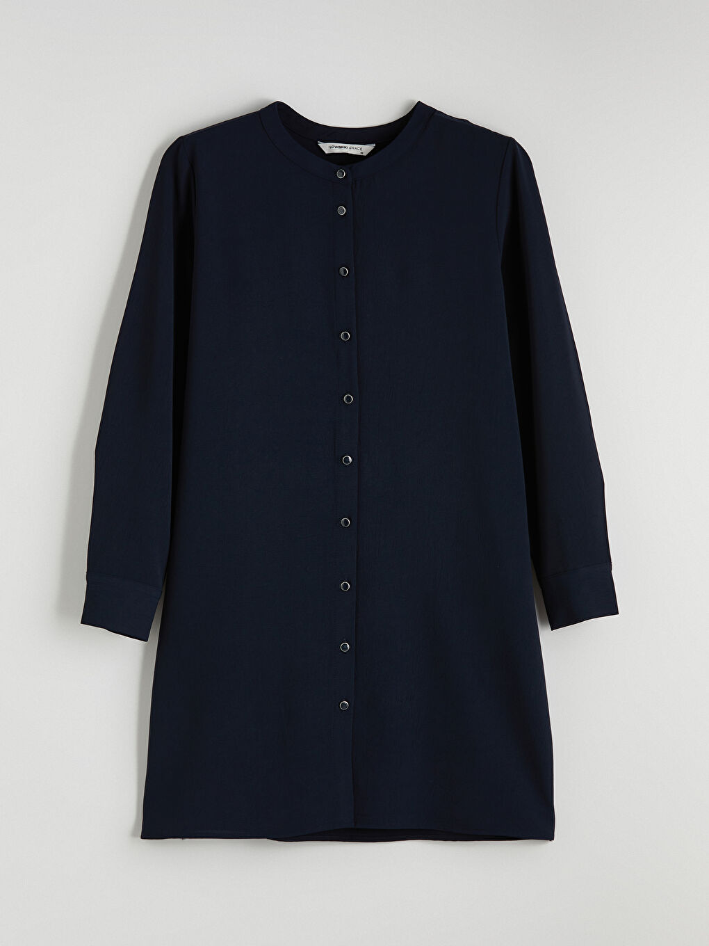 Lacivert Hakim Yaka Kadın Gömlek Tunik-4