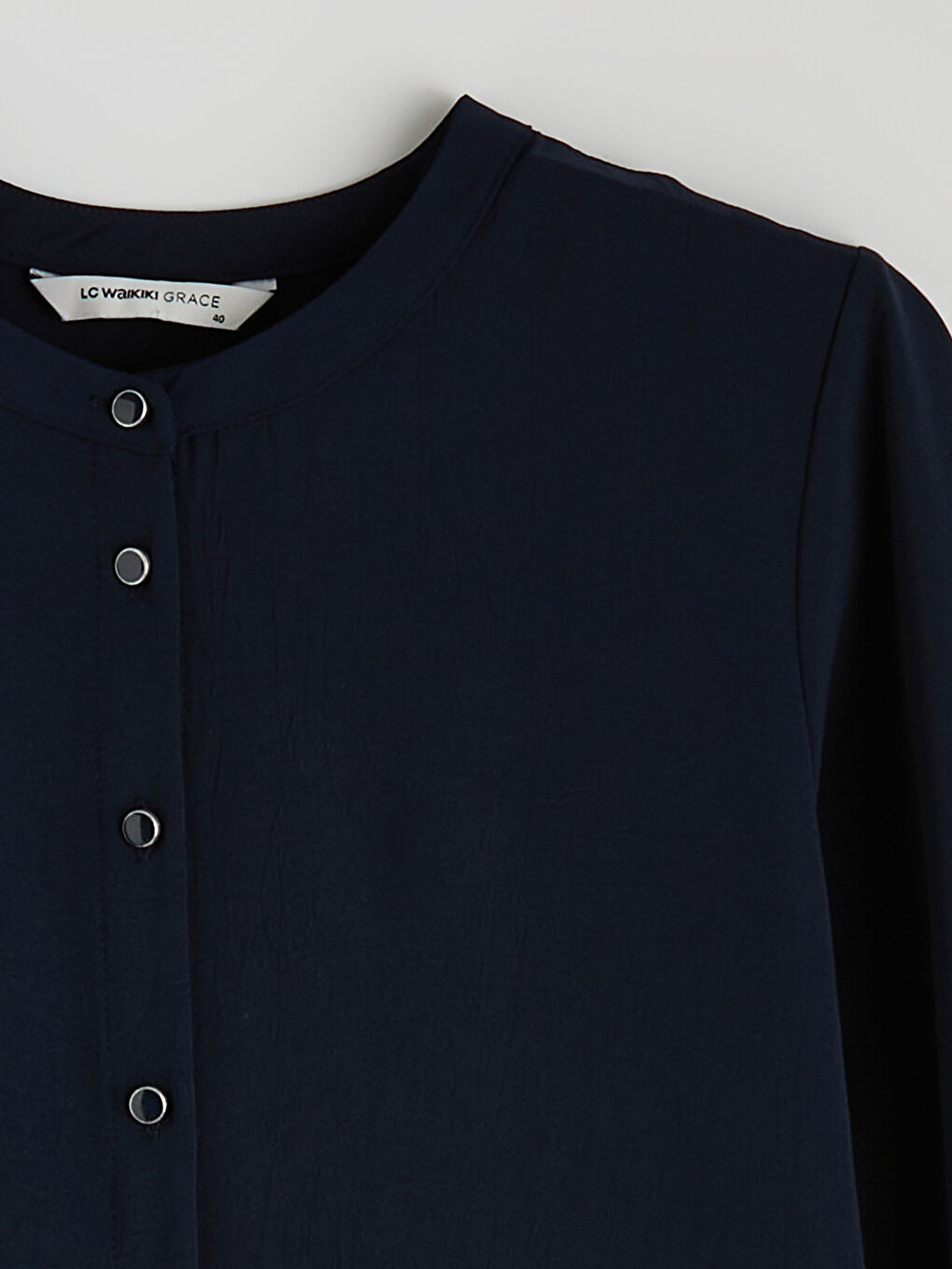 Lacivert Hakim Yaka Kadın Gömlek Tunik-5