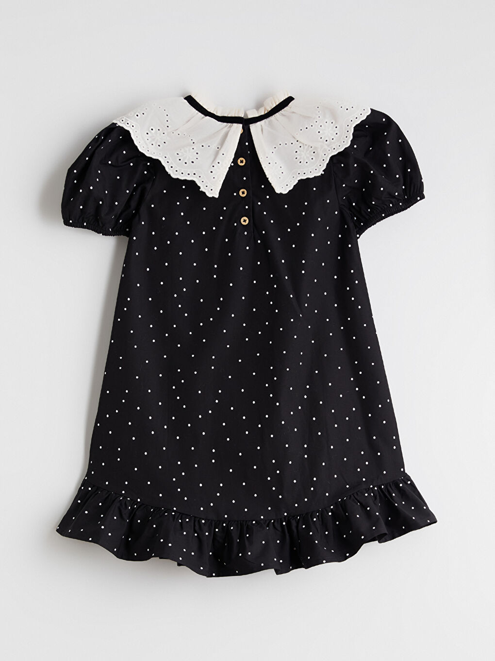 Siyah Çiçekli Kız Çocuk Elbise-2