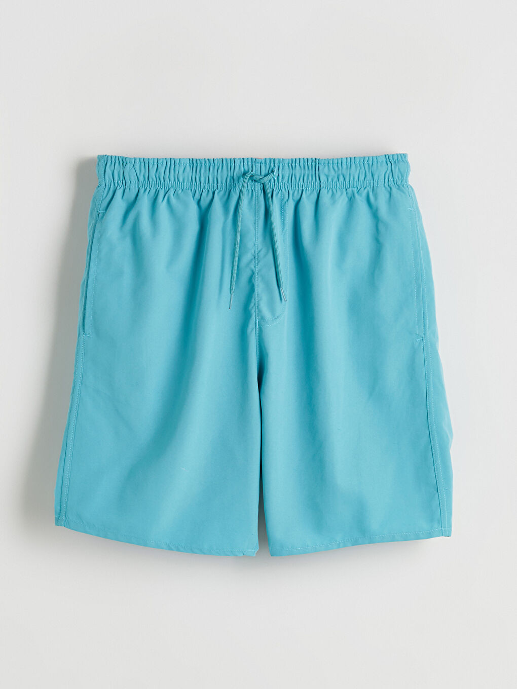 Turkuaz Diz Hizası Boy Basic Erkek Deniz Şortu-4
