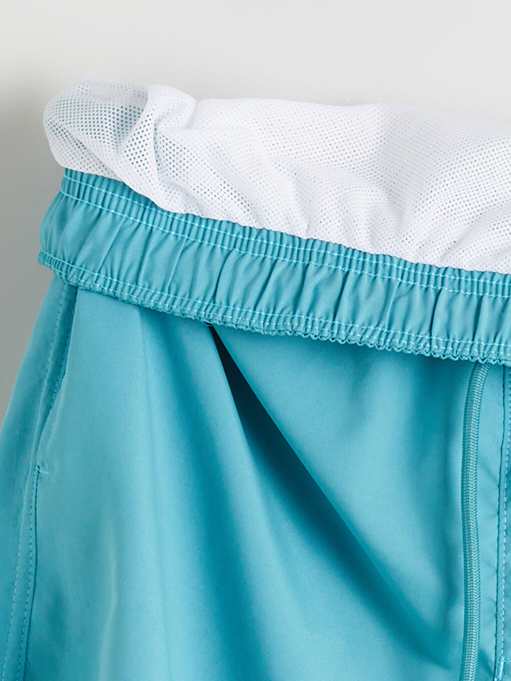 Turkuaz Diz Hizası Boy Basic Erkek Deniz Şortu-5