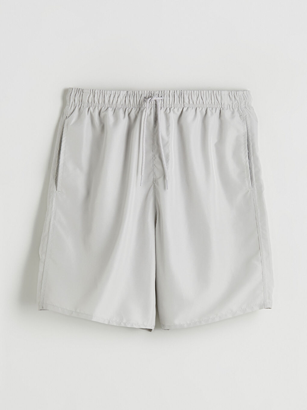 Gri Diz Hizası Boy Basic Erkek Deniz Şortu-4