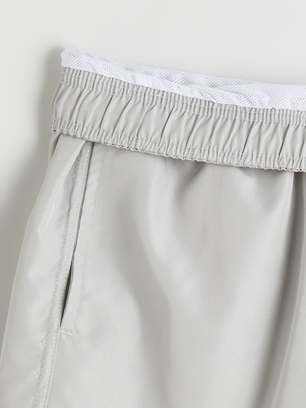 Gri Diz Hizası Boy Basic Erkek Deniz Şortu-5