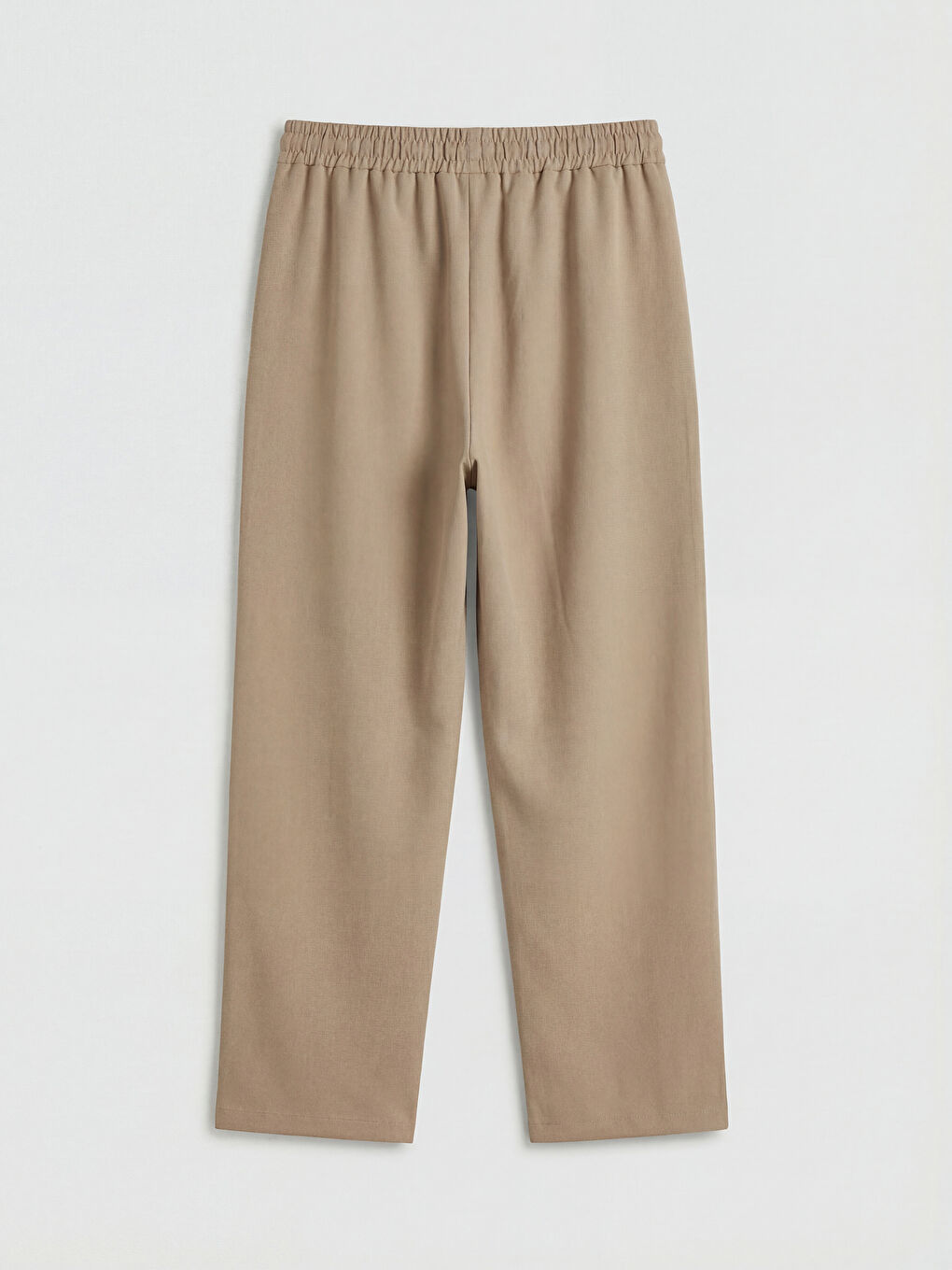 Kahverengi Beli Lastikli Armürlü Kadın Pantolon-1