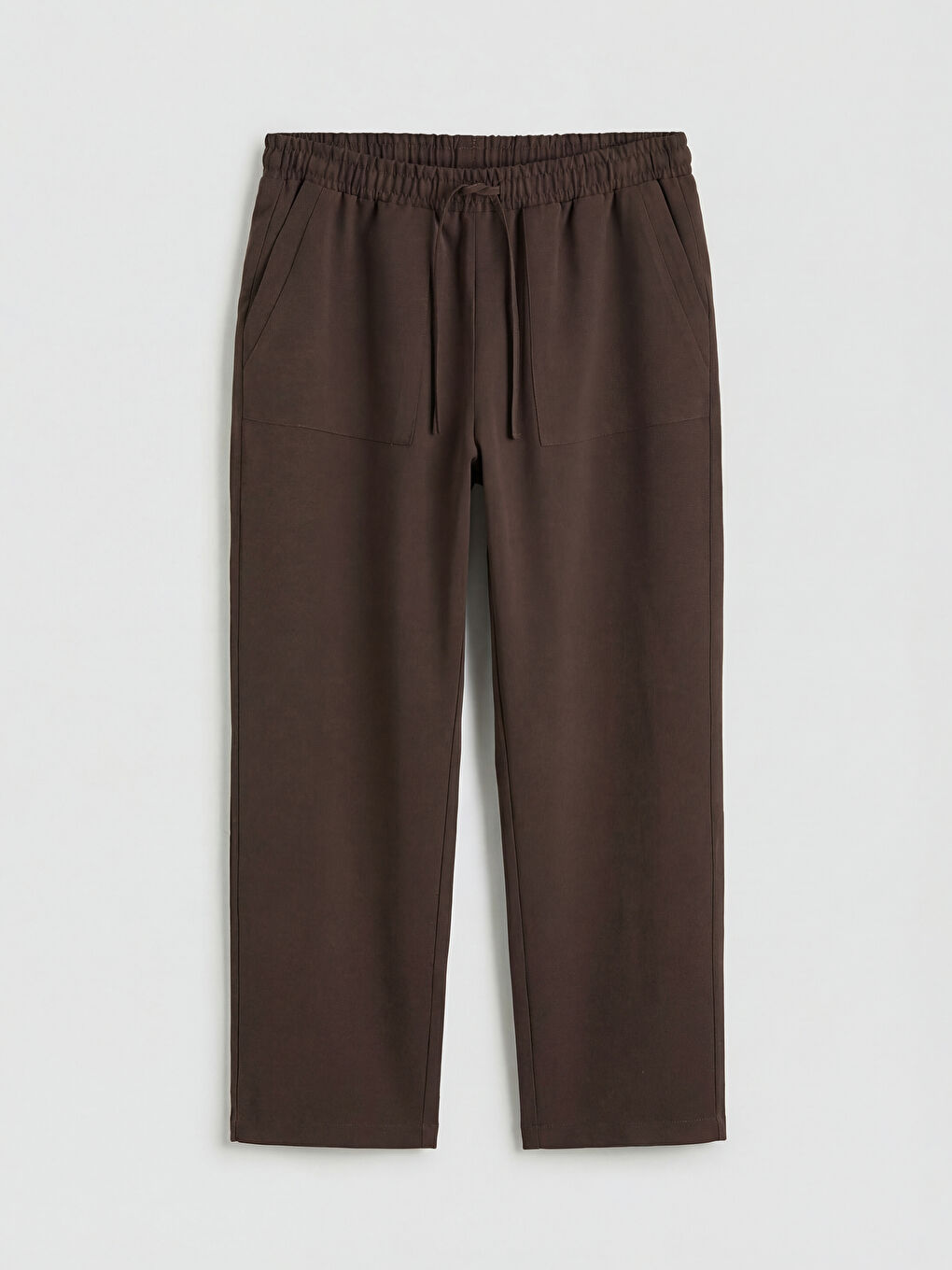 Kahverengi Beli Lastikli Kadın Pantolon