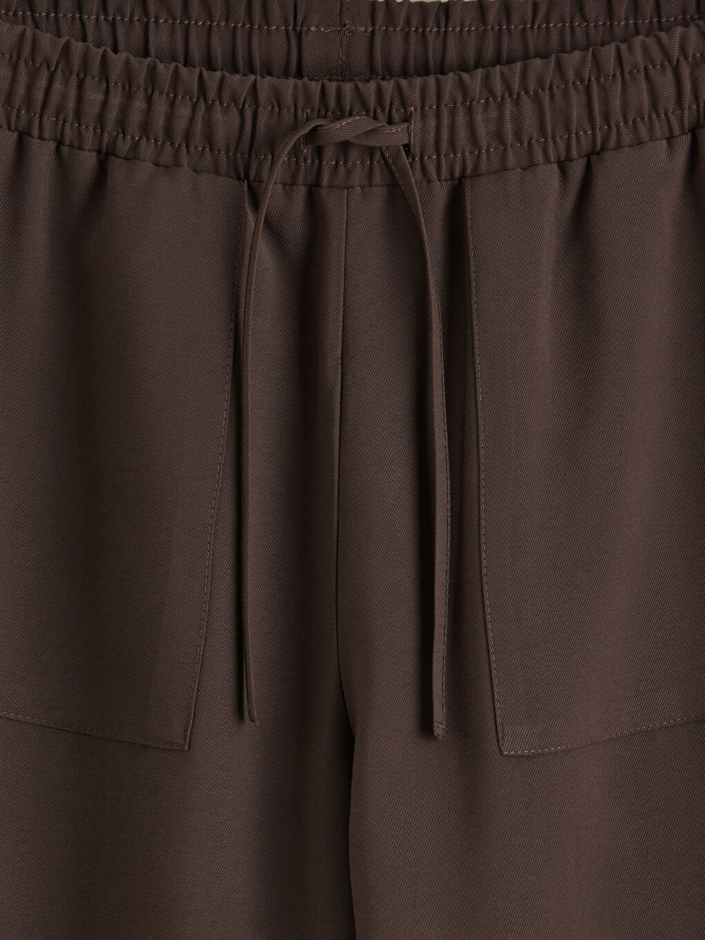 Kahverengi Beli Lastikli Kadın Pantolon-2