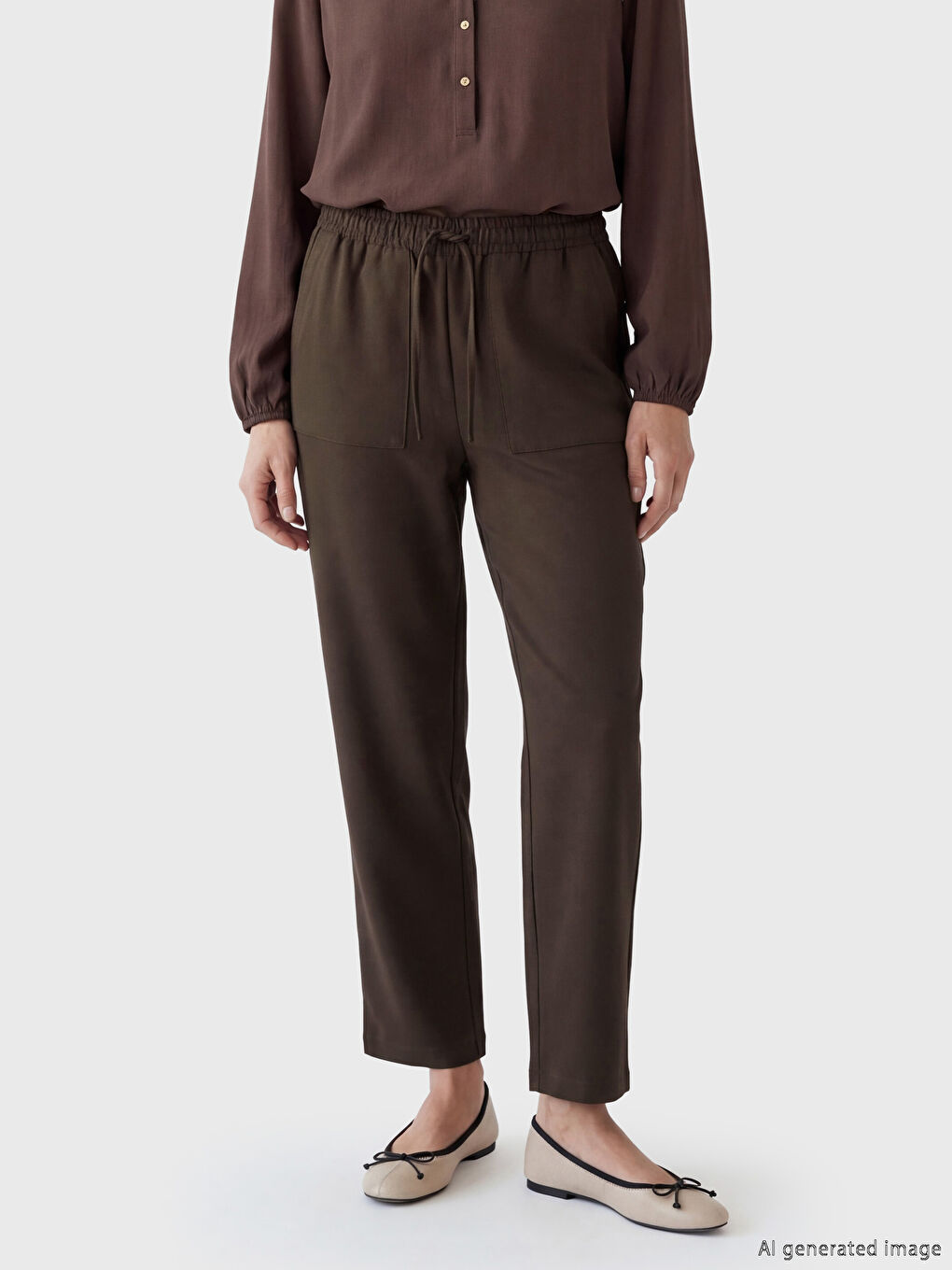 Elastic Waist Women's Trousers-1