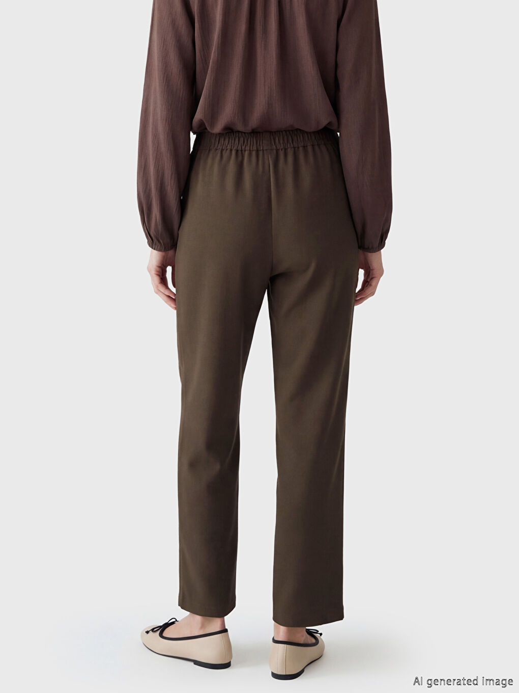 Elastic Waist Women's Trousers-2