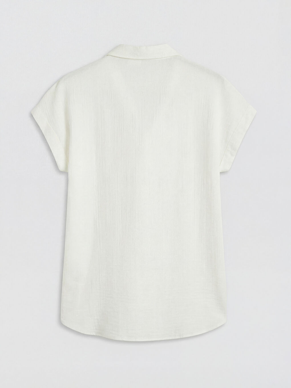 Beyaz Gömlek Yaka Müslin Kadın Plaj Elbisesi-1