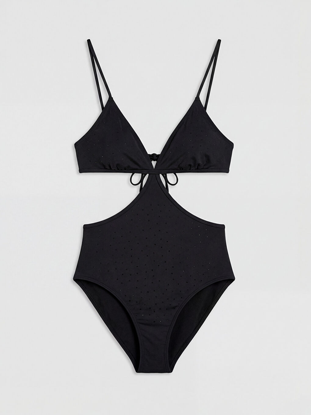 Siyah Bağlama Detaylı Kadın Mayo