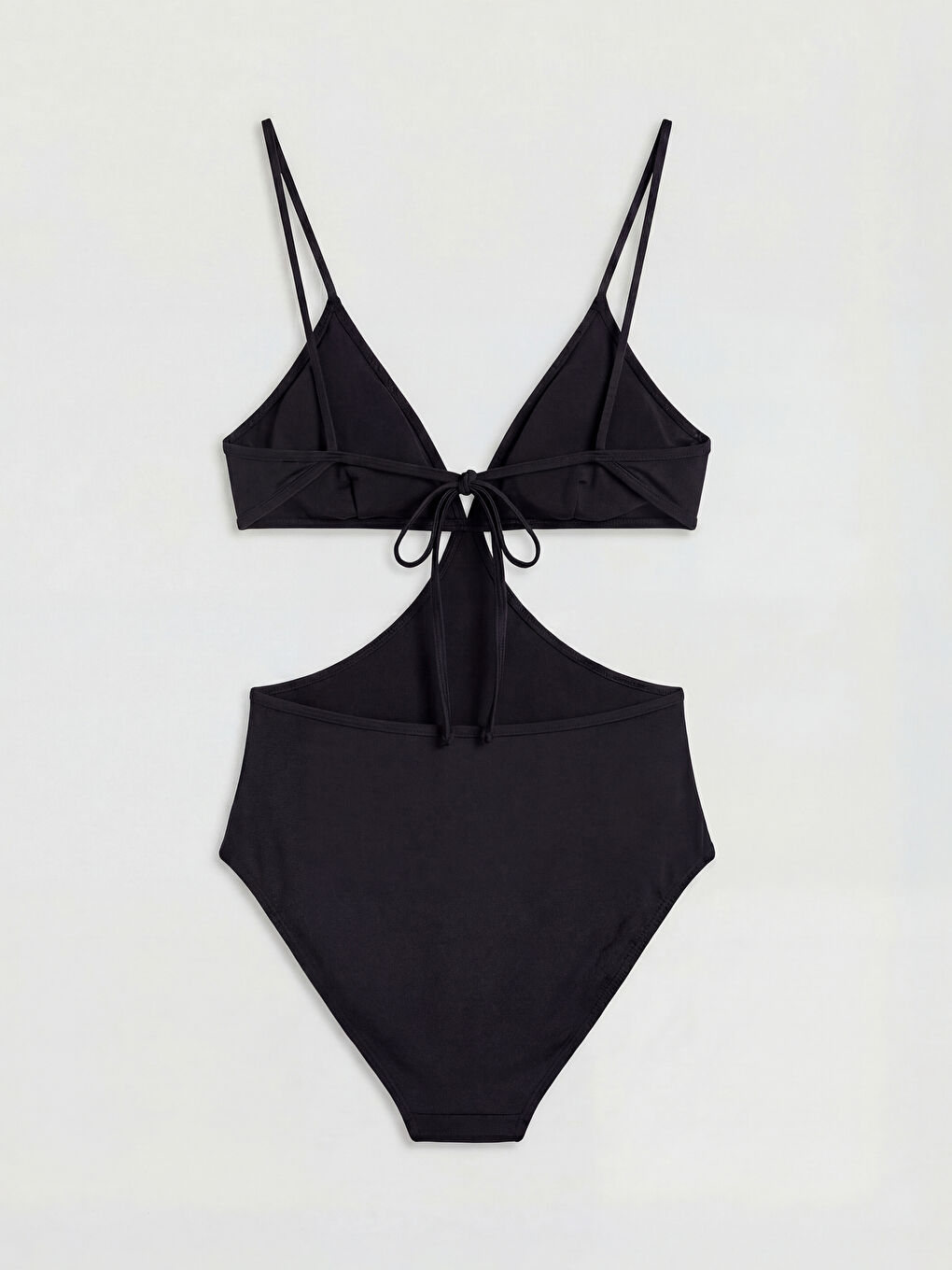 Siyah Bağlama Detaylı Kadın Mayo-1