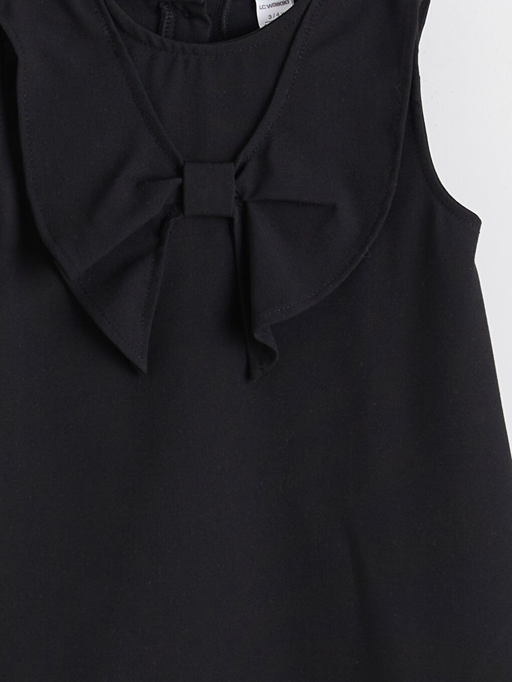 Siyah Fiyonk Detaylı Kız Çocuk Elbise-2