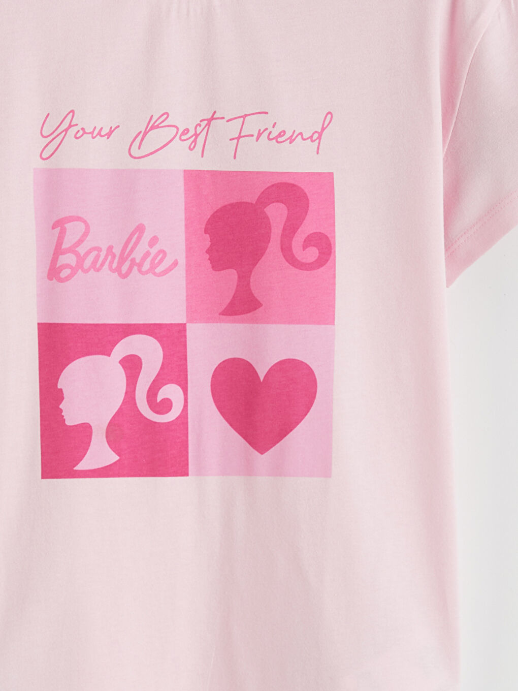 Crew Neck Barbie Printed Girls' T-Shirt-2